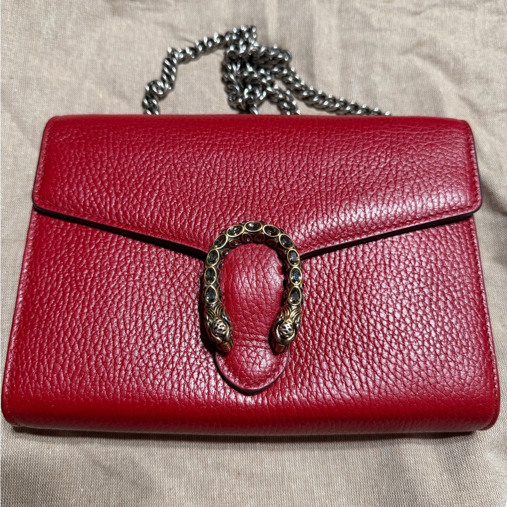Gucci Red Crossbody Bag with Gold Accent